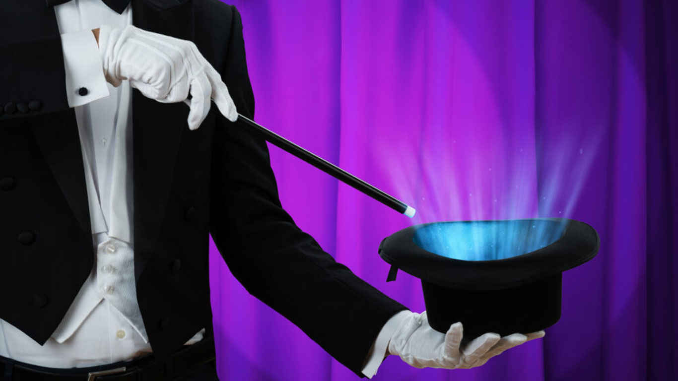 Magician-Holding-a-Glowing-Top-Hat-and-Wand